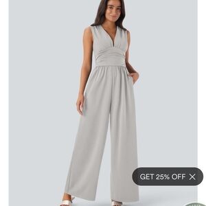 HALARA Light Gray Sleeveless Jumpsuit Brand New Size M